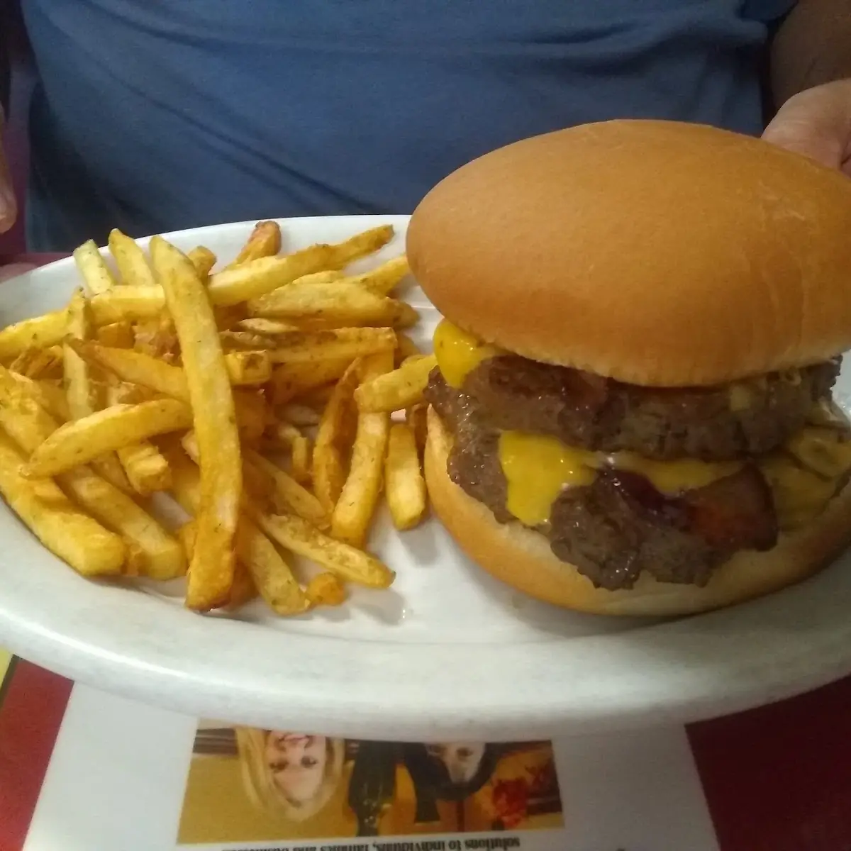 Double Bacon Cheeseburger Plain with Chive Fries