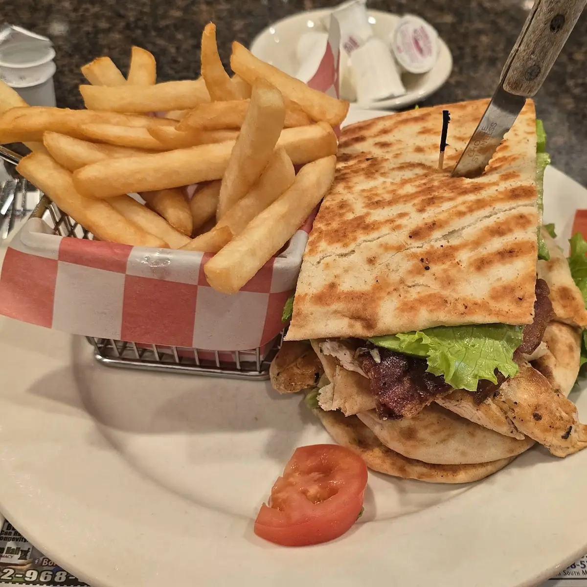 Chicken Panini and Fries
