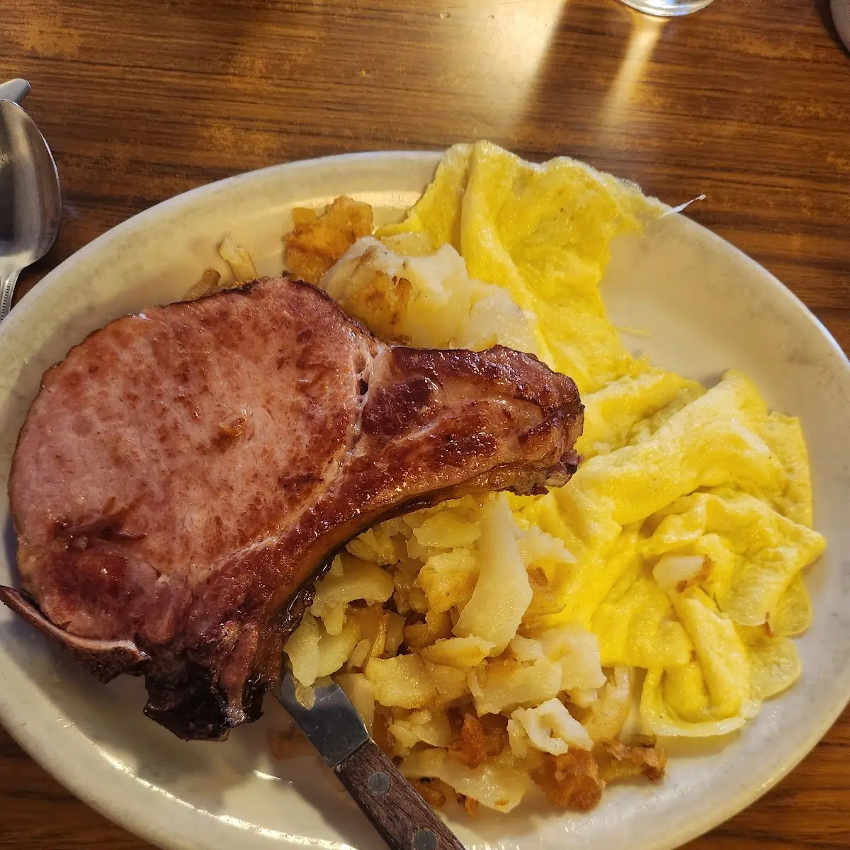 Smoked Pork Chop & Eggs