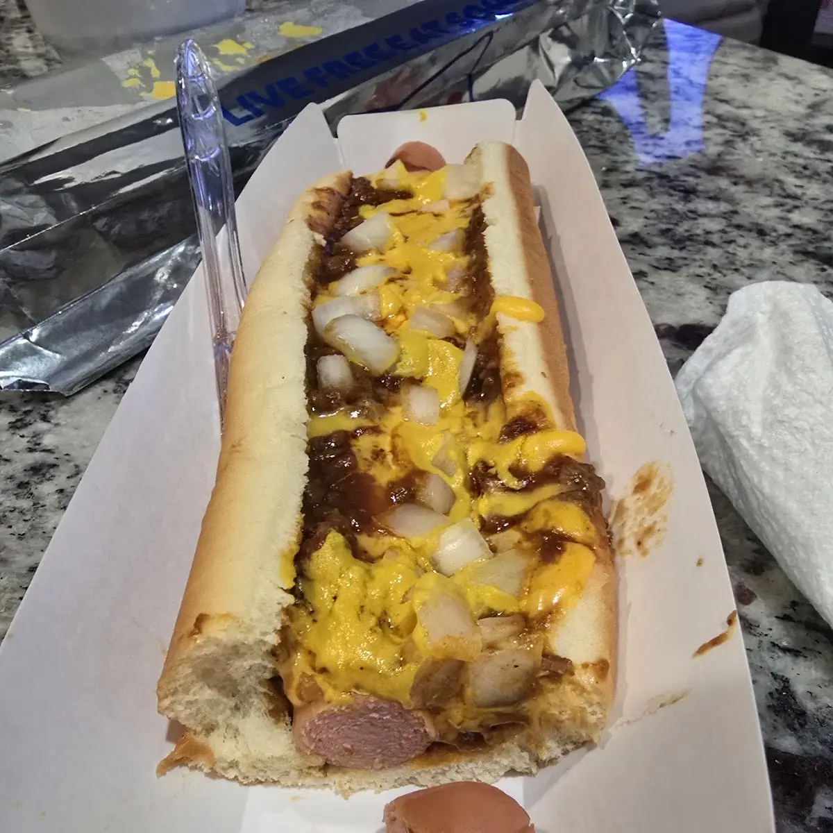 Uncooked Foot Long Cheese Coney