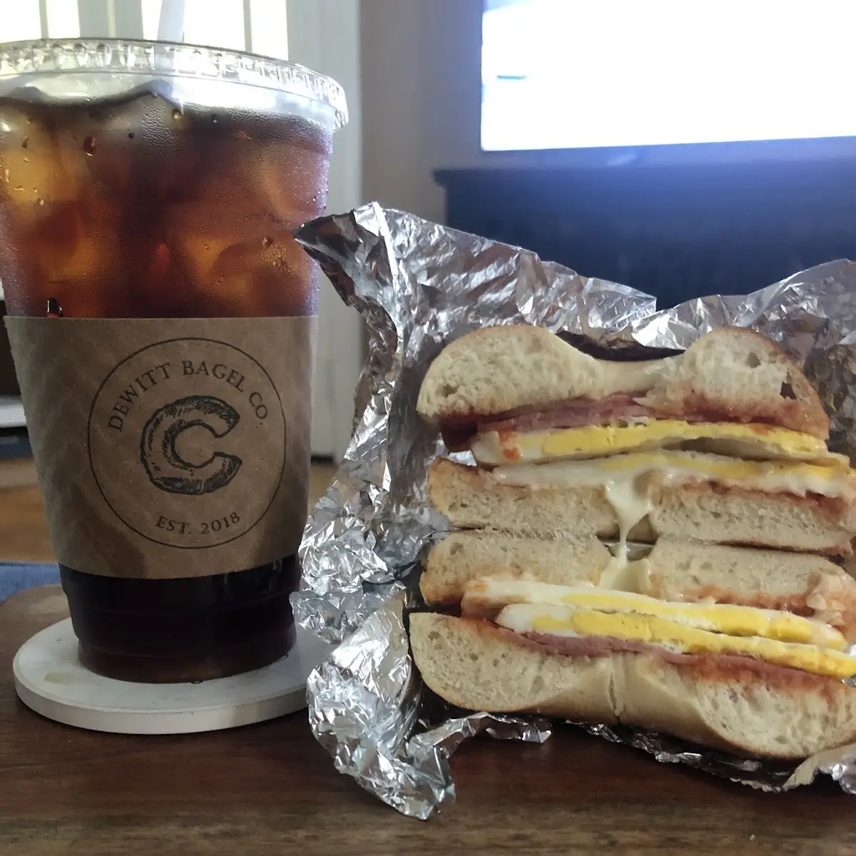 Breakfast Sandwich and Coffee