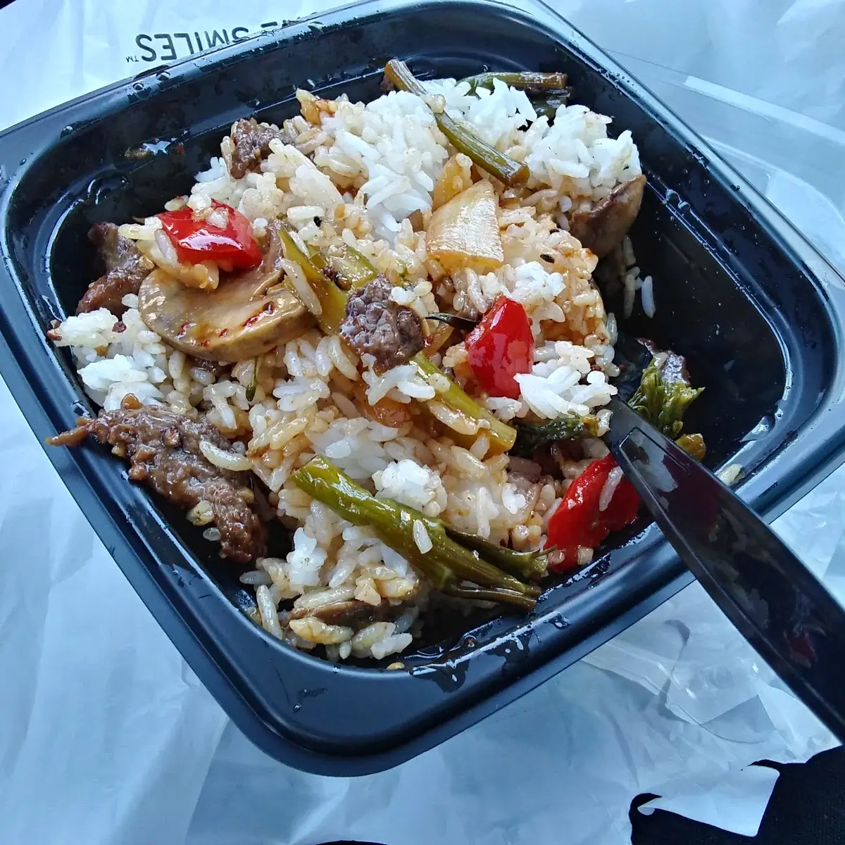 Black Pepper Steak with White Rice