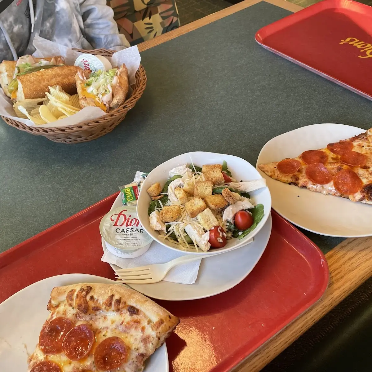 Pizza Sandwich and Salad