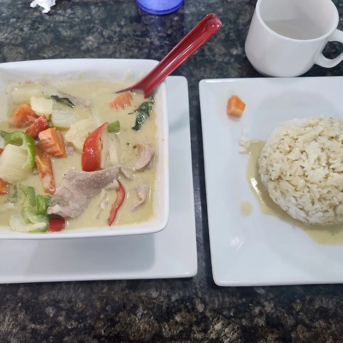 White Rice and Green Curry