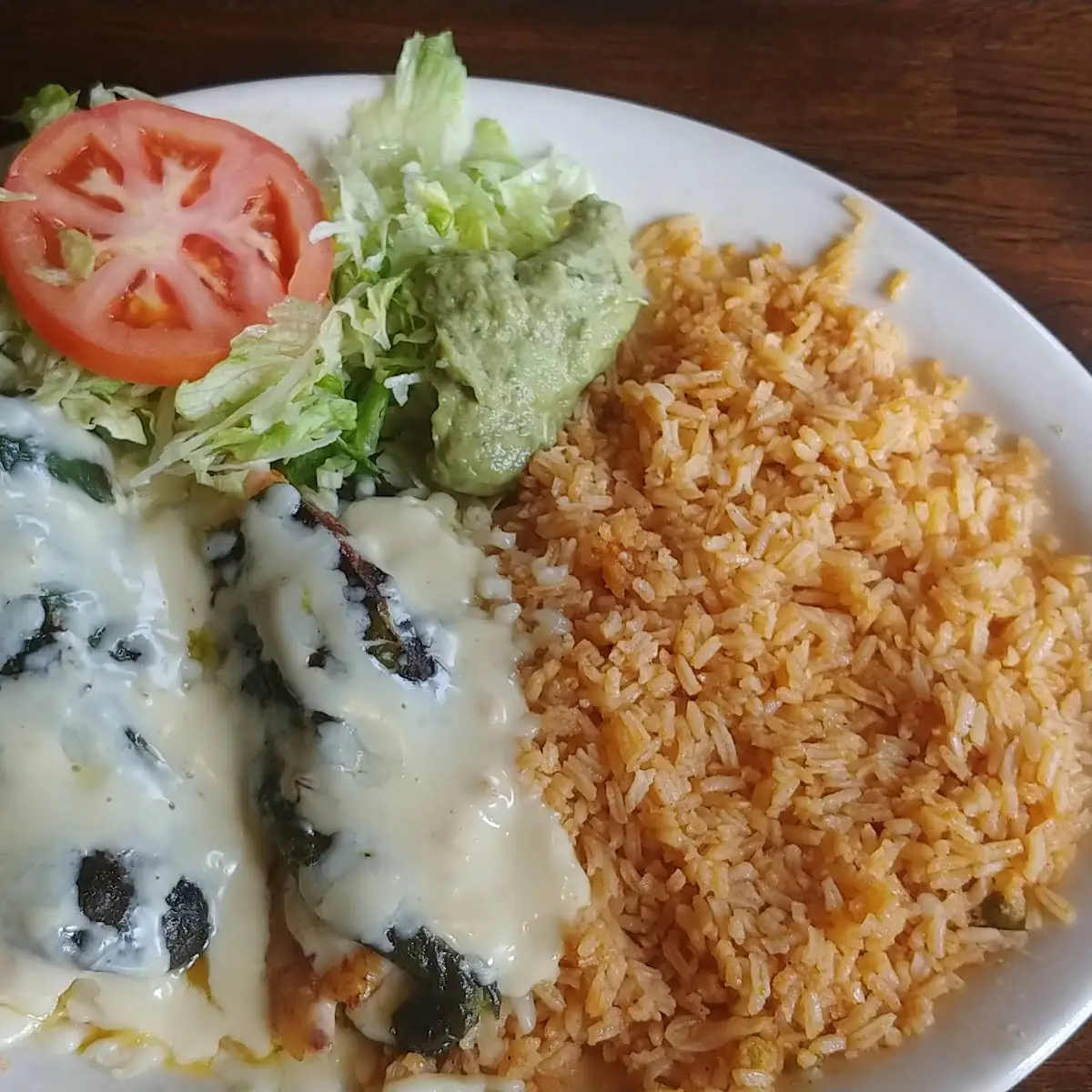 Shrimp Chile Relleno with Cheese Sauce