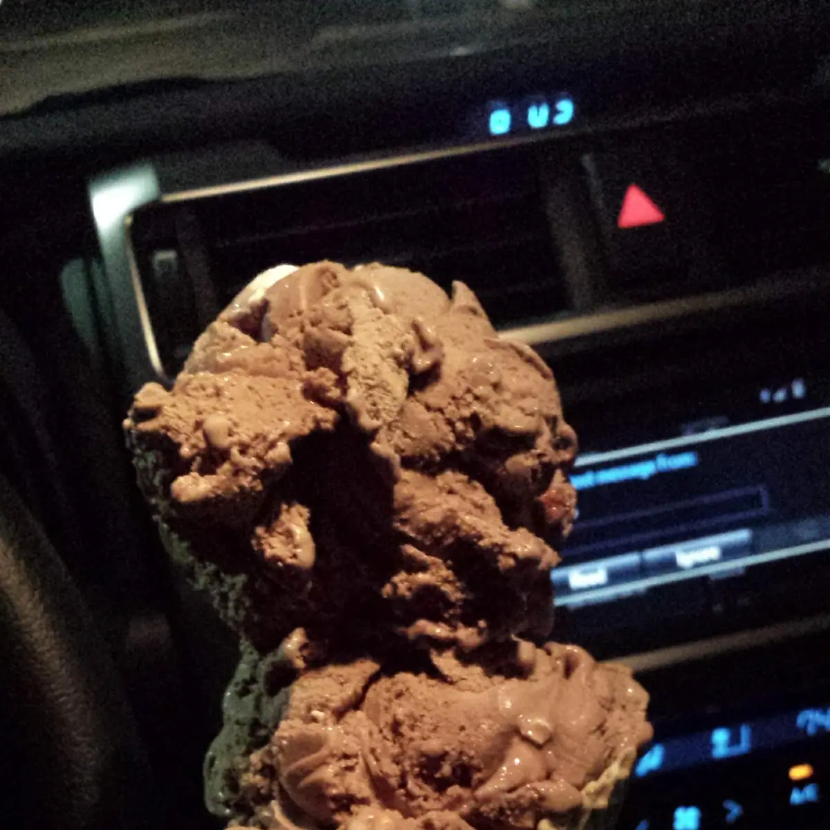 Rocky Road in Waffle Cone