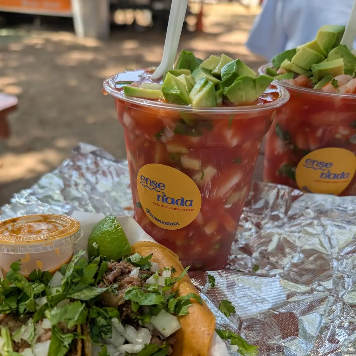 Shrimp Cocktail & Carnitas Taco