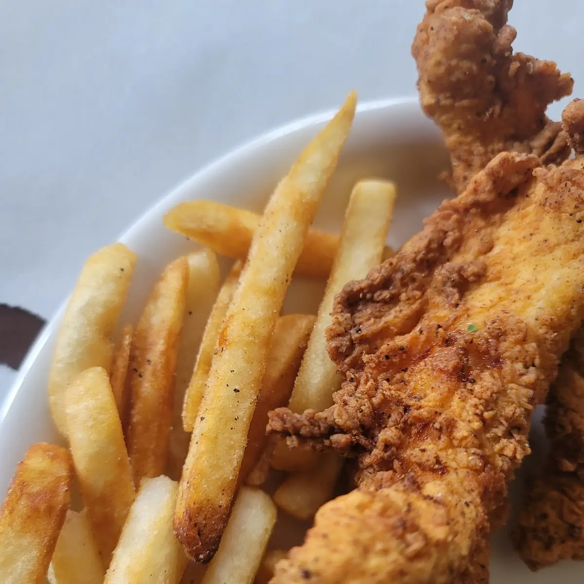 Fried Chicken Strips Fish Shrimp or Burger