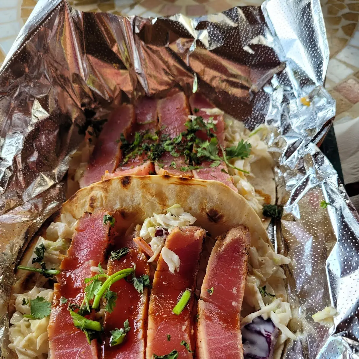 Ahi Tuna Tacos w Gochui