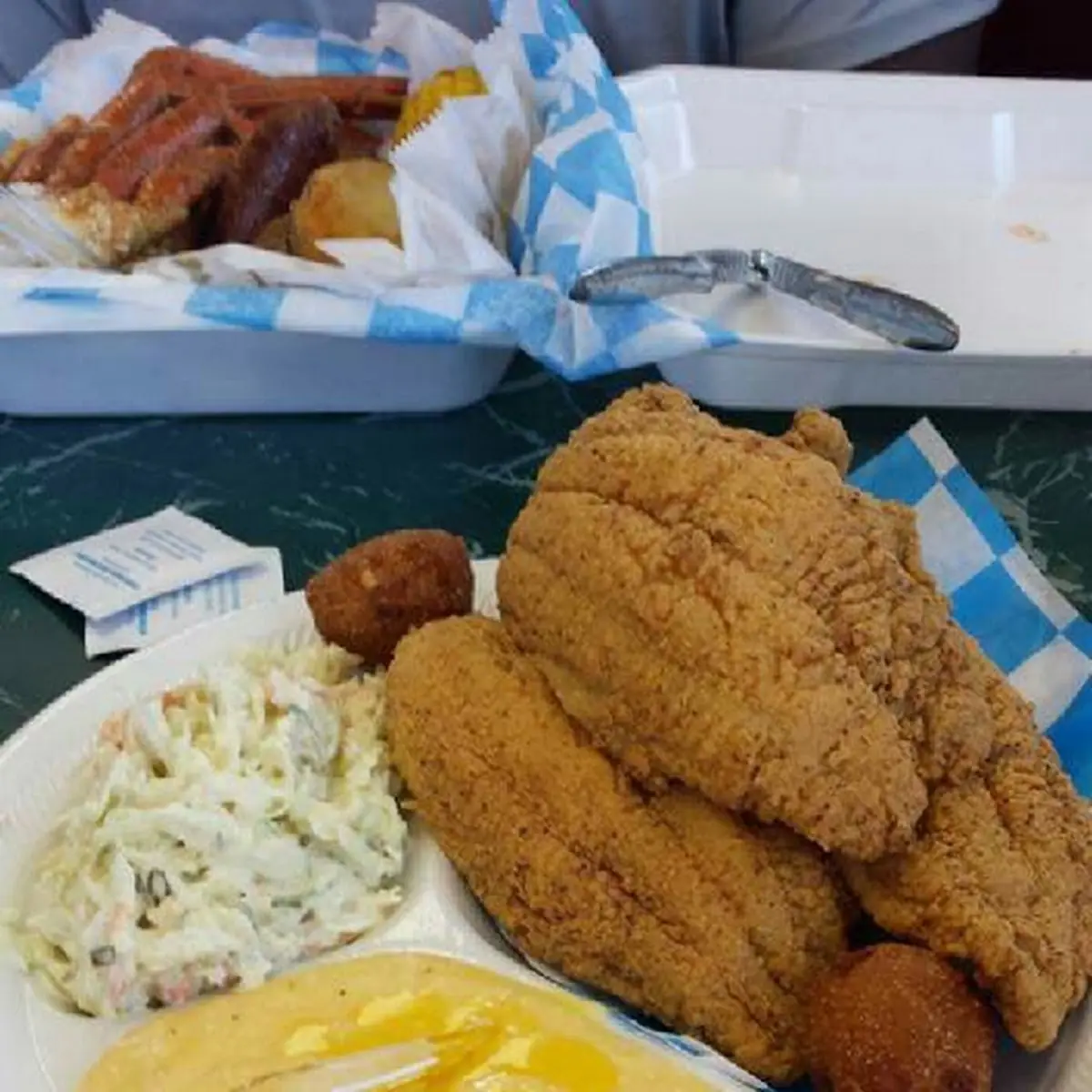 Catfish Dinner Cheese Grits