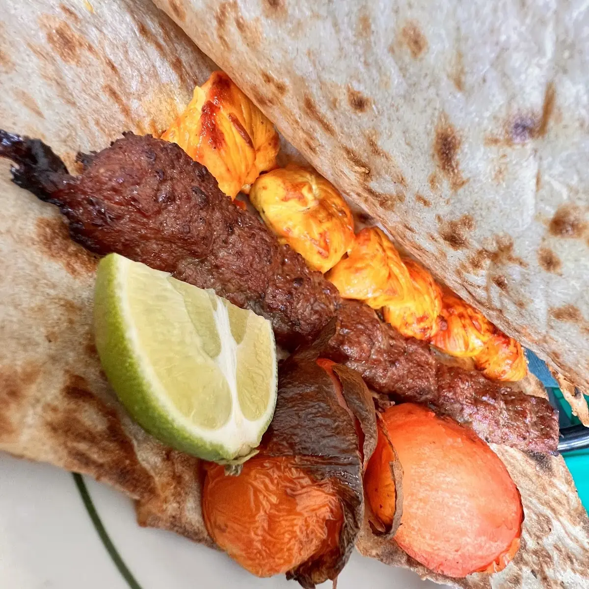 Ground Beef Kabob with Bread
