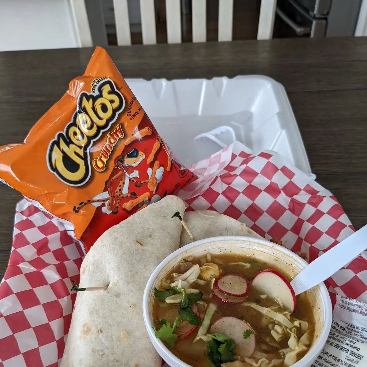 BBQ Chicken Wrap and Posole