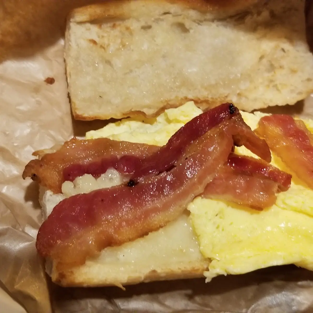 Bacon Egg & Cheese Ciabatta Bread