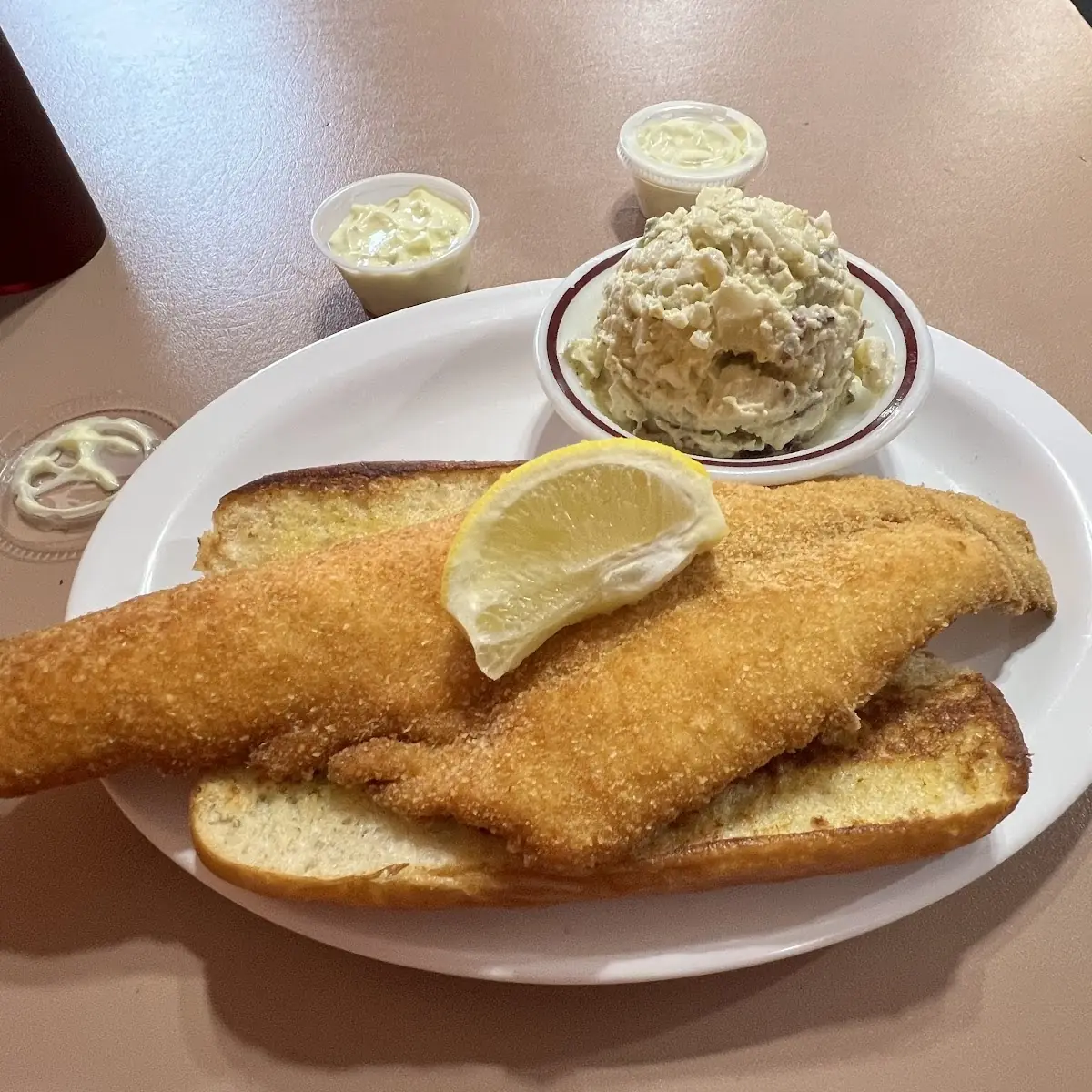 Haddock Sandwich with Potato Salad