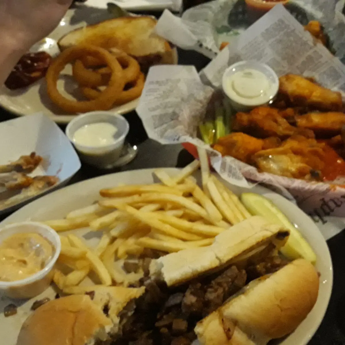 Steak Sandwich Ruben Buffalo Wings and Cheese Curds