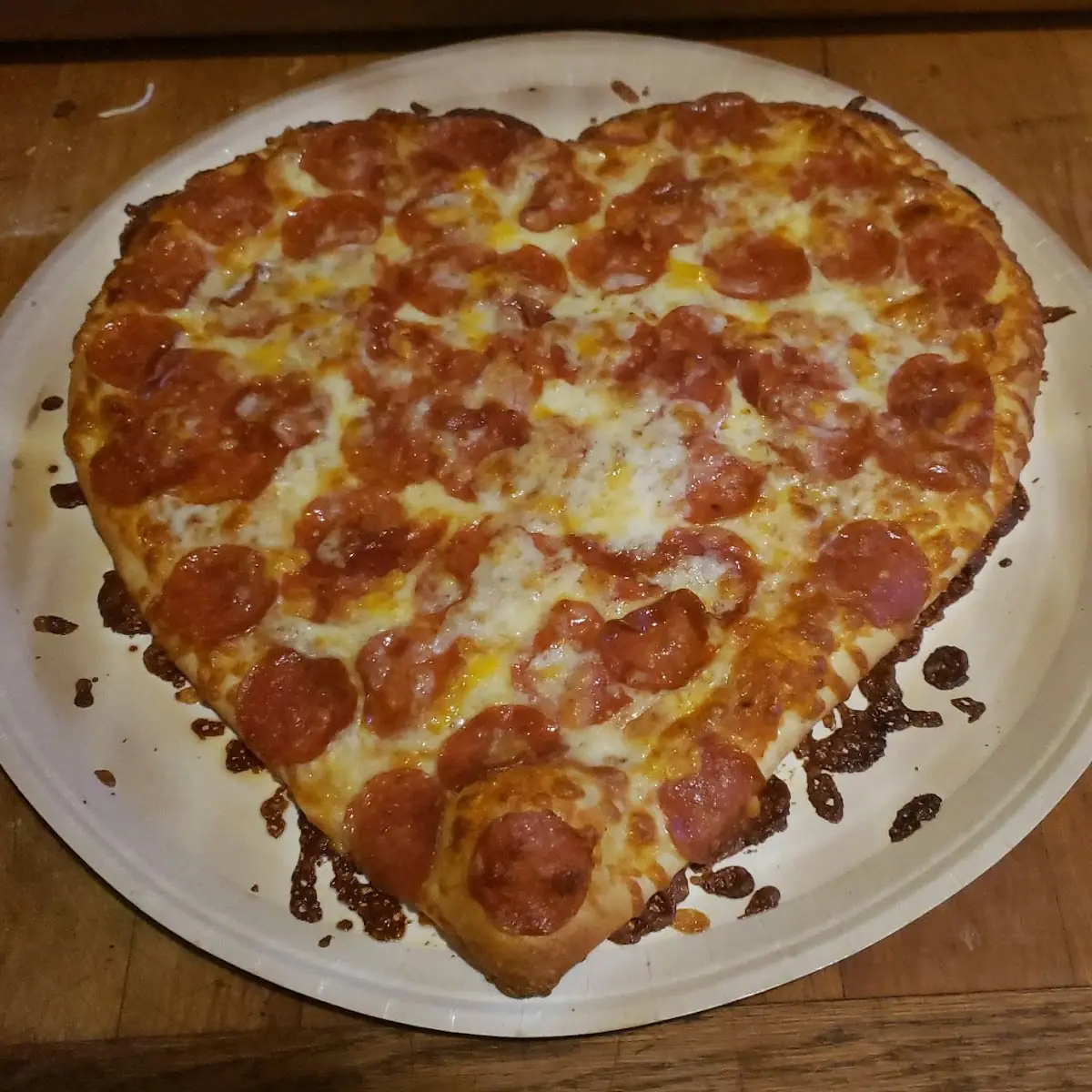 Valentine's Day Heart Pizza Peperoni