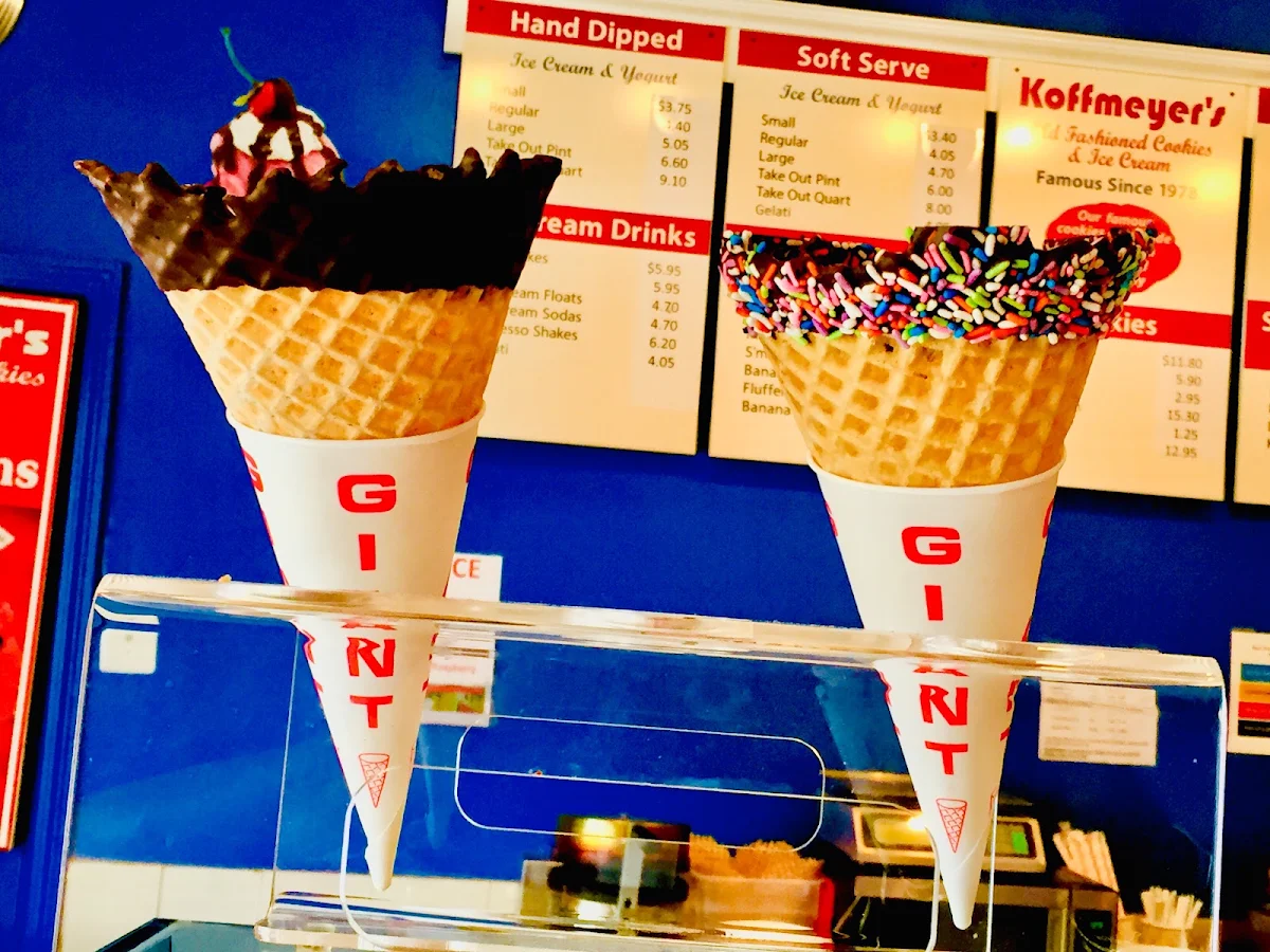 Ice Cream Cone Waffle Chocolate Dipped with Sprinkles