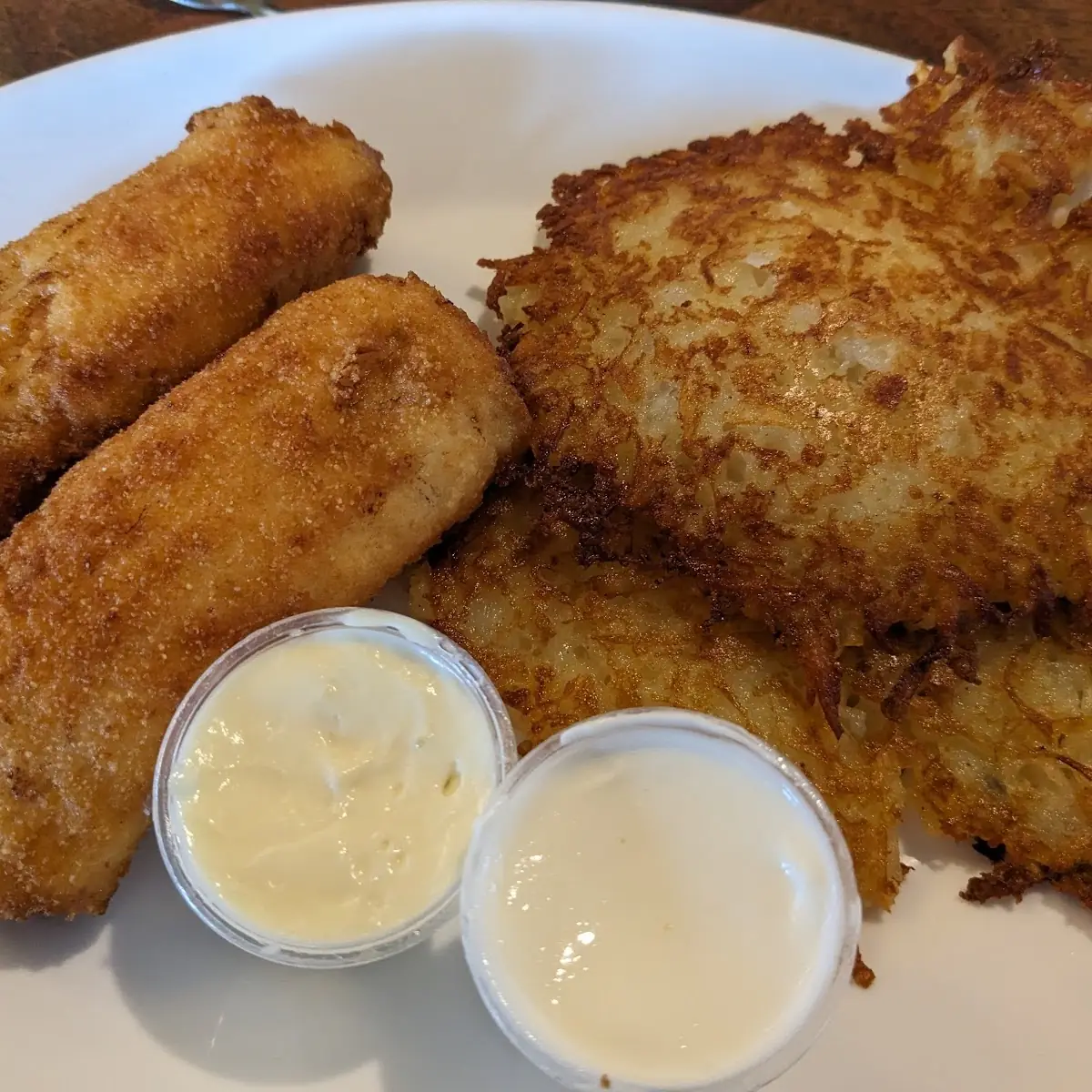 2 PC Fried Cod and Potato Pancakes