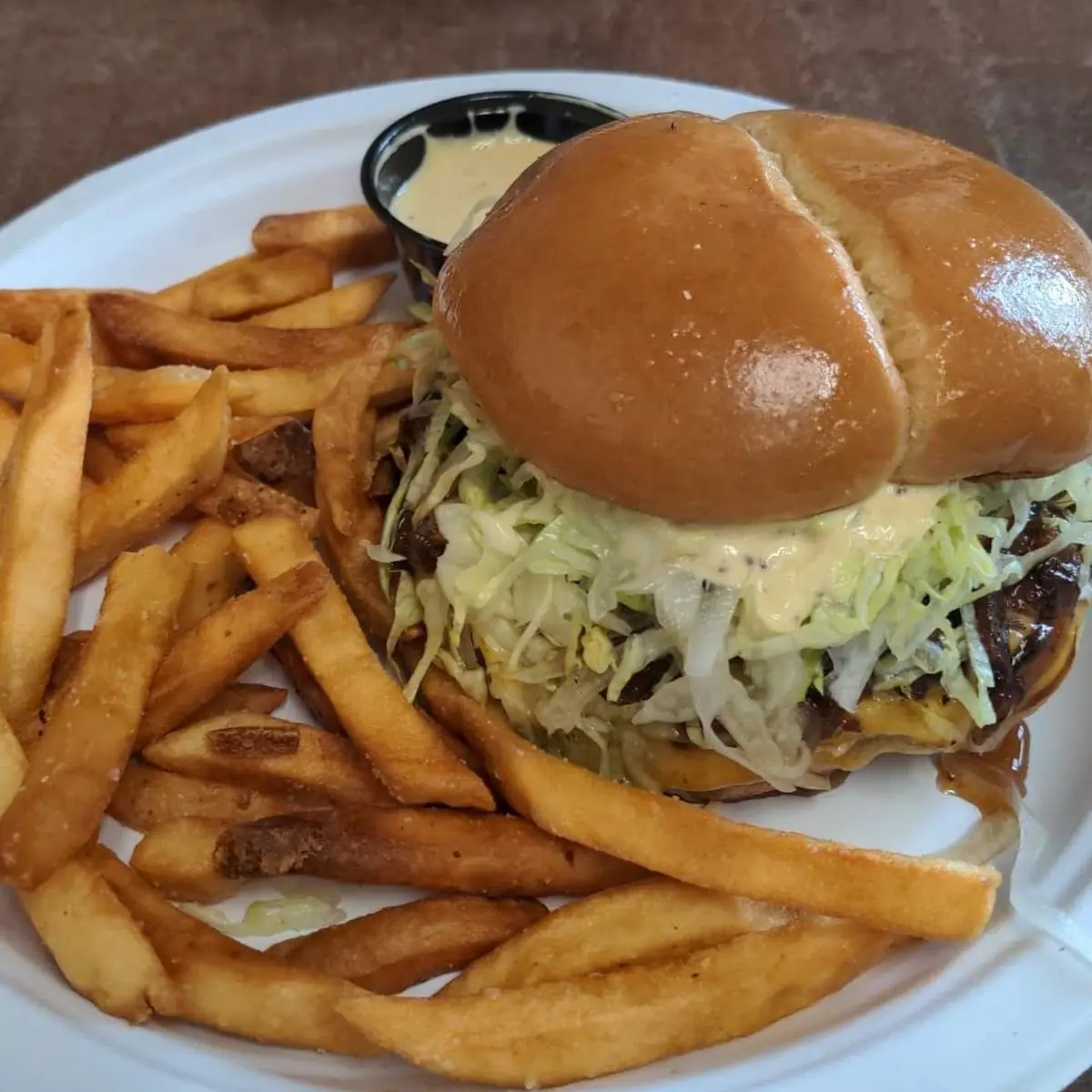 Murph Burger with Bacon Jam and Fries