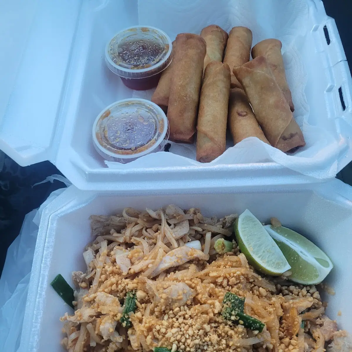 Pad Thai and Egg Rolls