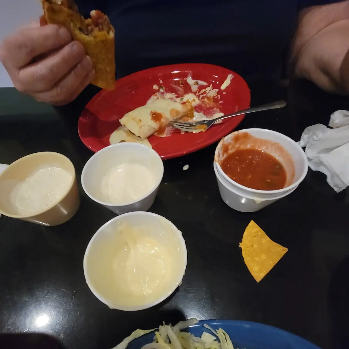Chips and Salsa and Cheese Sauce