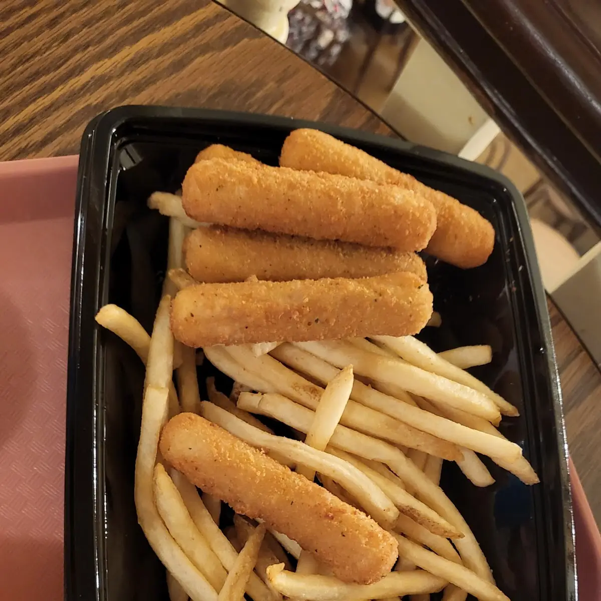 Mozzarella Sticks and Fries with Marinara Sauce