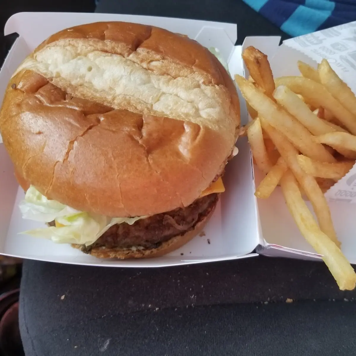 Jumbo Jack Cheeseburger and Fries