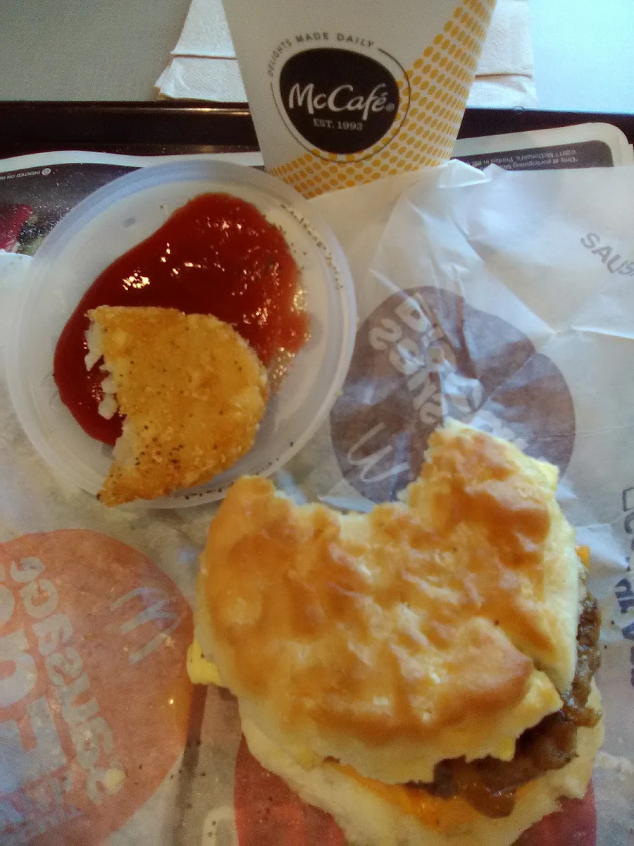 Half D-Licious Hash Brown and Sausage Sandwich
