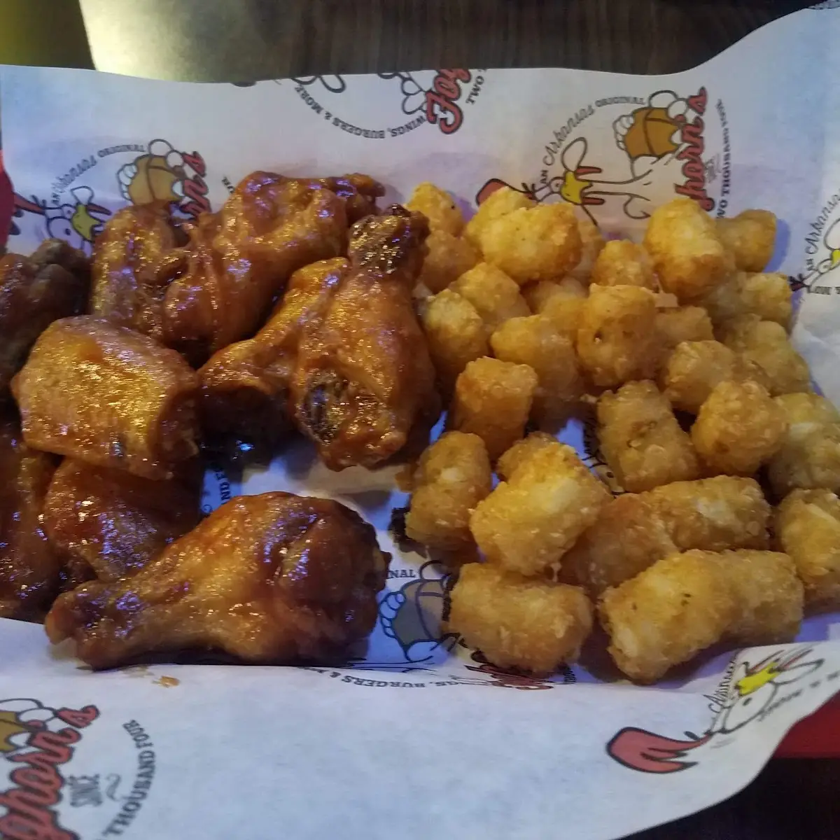 Boneless Wings with Tater Tots