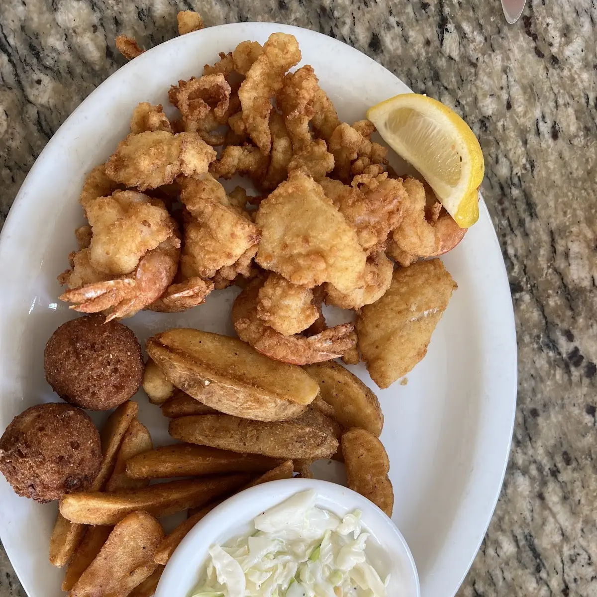 Fried Shrimp Oysters and Scallops