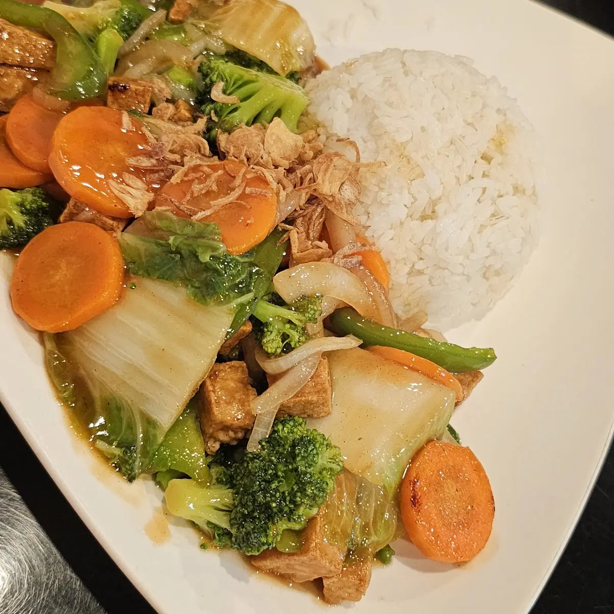 v58 Stir Fried Vegetables and Tofu with Steamed Rice