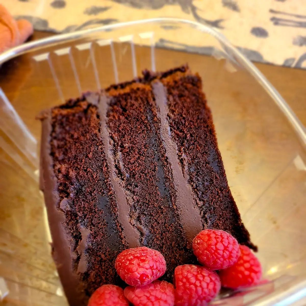Triple Layer Dark Chocolate Cake