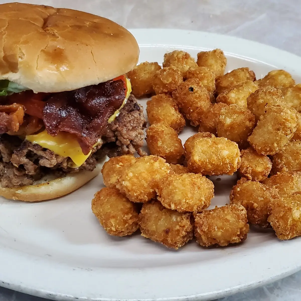 Double Bacon Cheeseburger and Fries