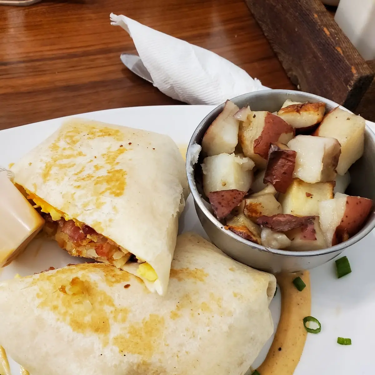 Breakfast Burrito and Potatoes