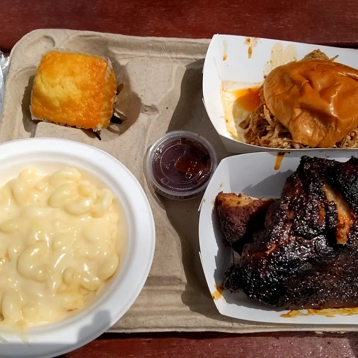 Mac Cheese Baby Back Ribs Pulled Pork Sandwich Cornbread