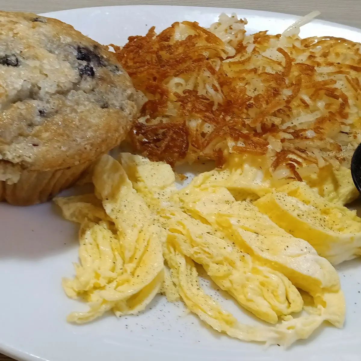 Scrambled Egg Hash Browns & Toast