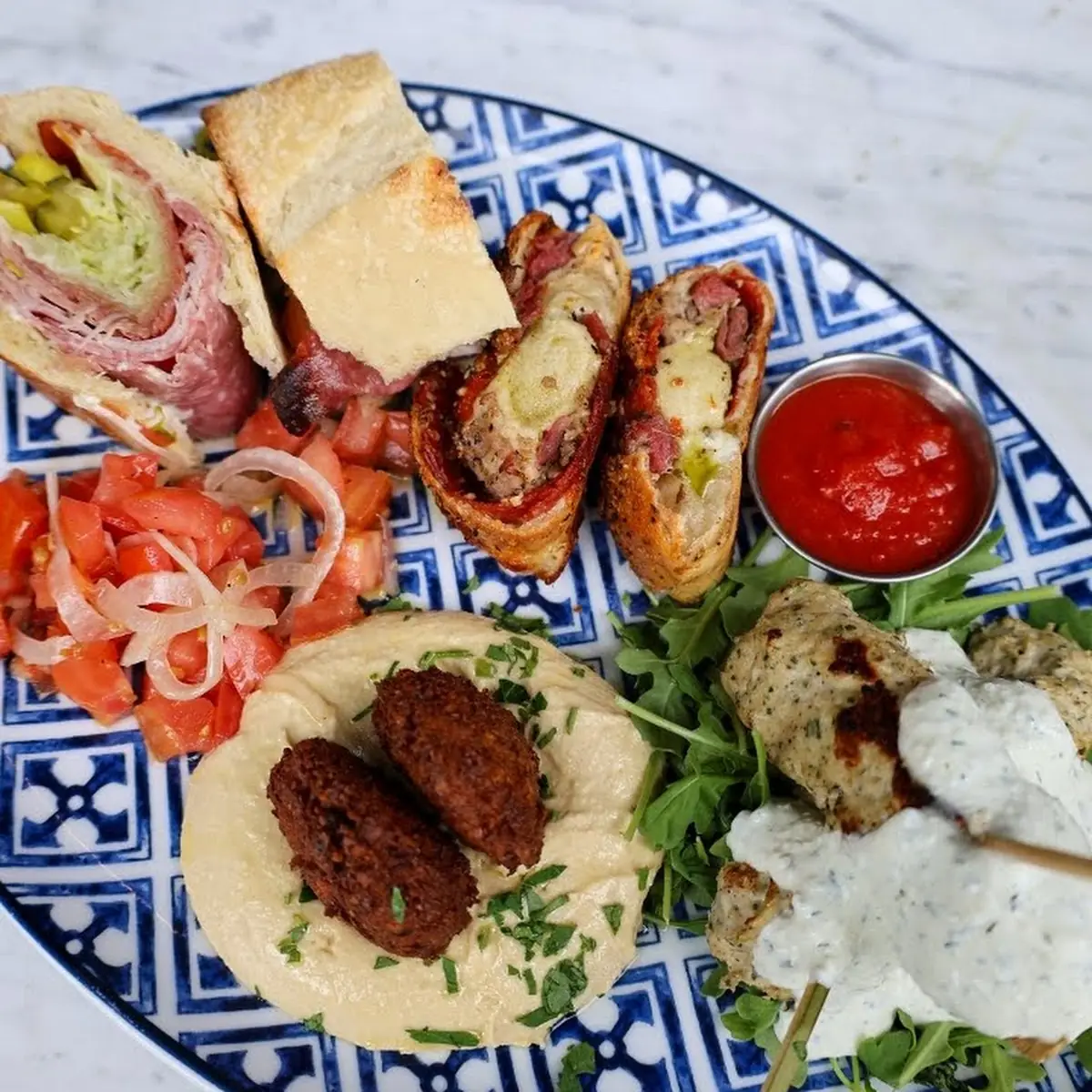 Kebab Falafel Sandwich Platter