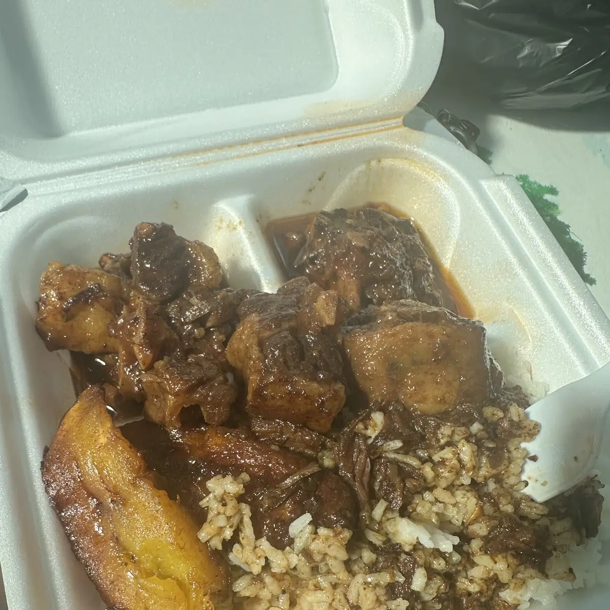 Oxtails Rice and Plantains
