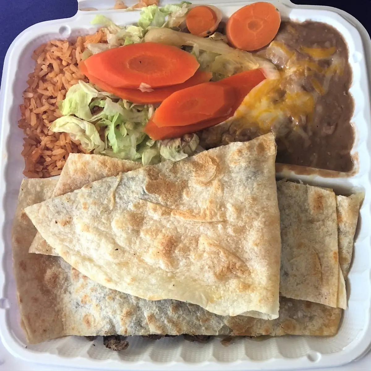 Quesadilla Rice Refried Beans