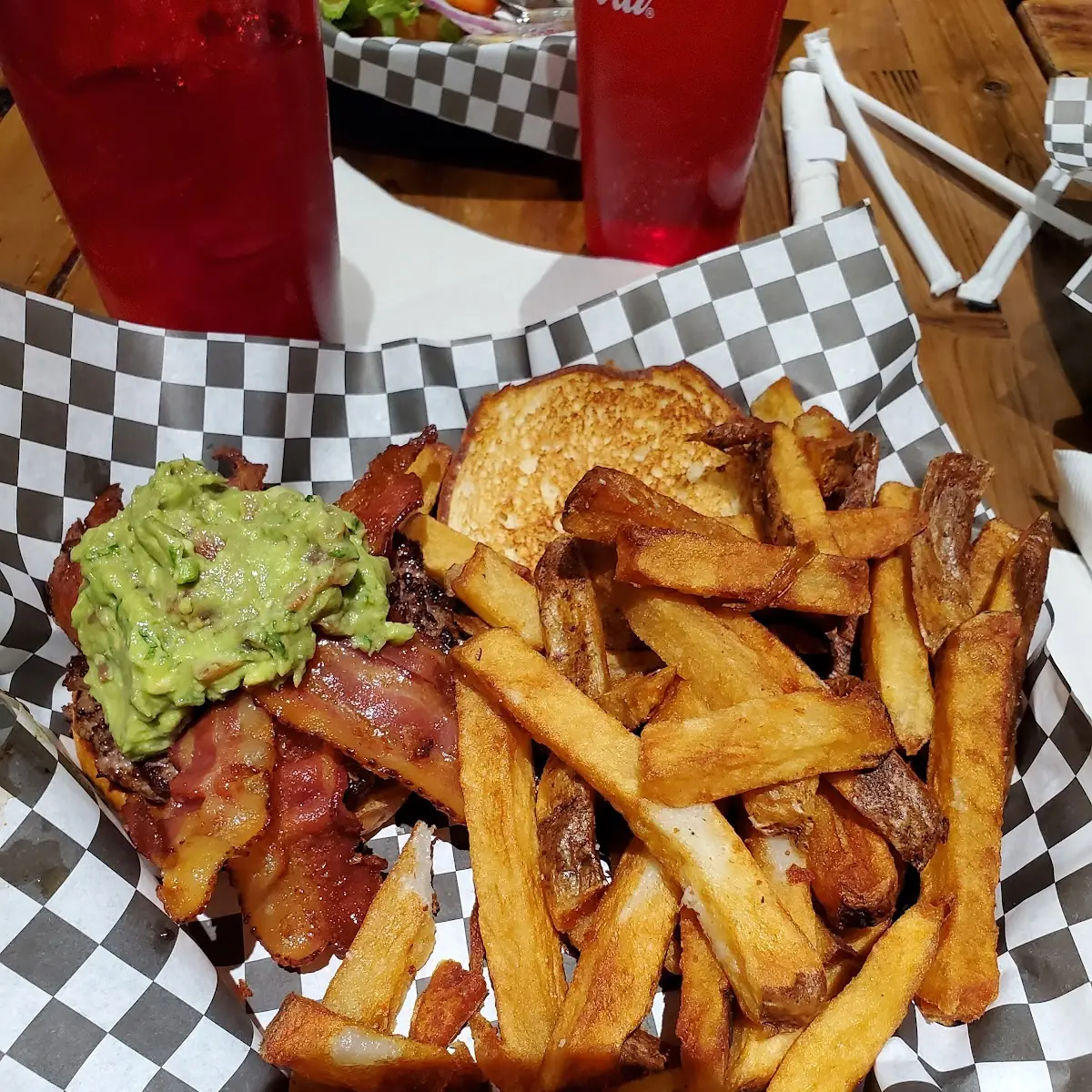 Guacamole Bacon Burger with Fries