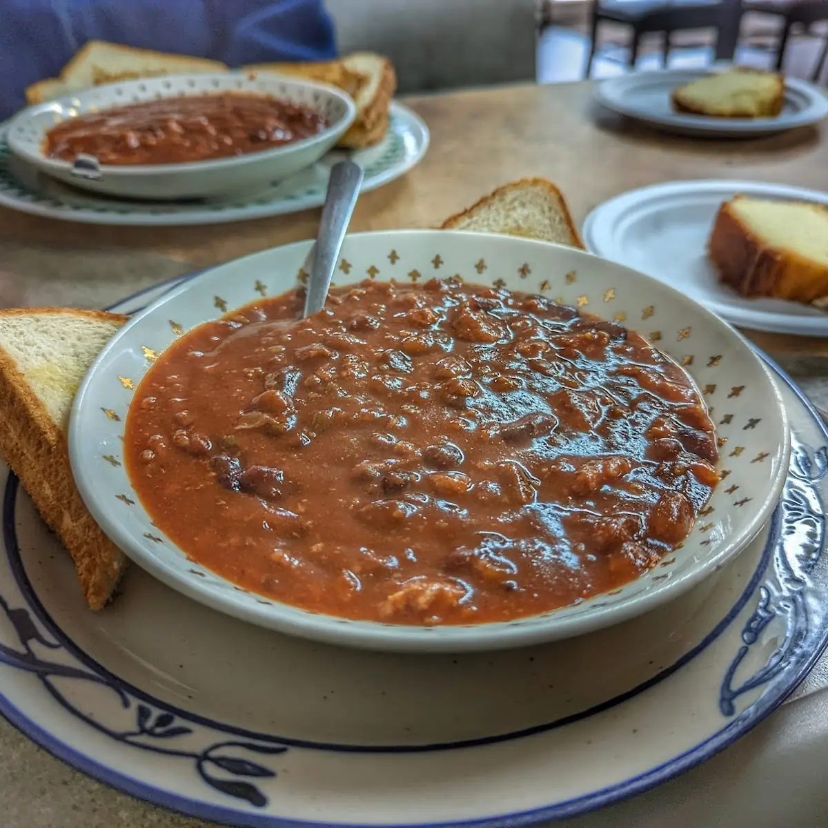 Chili and Grilled Cheese Sandwich