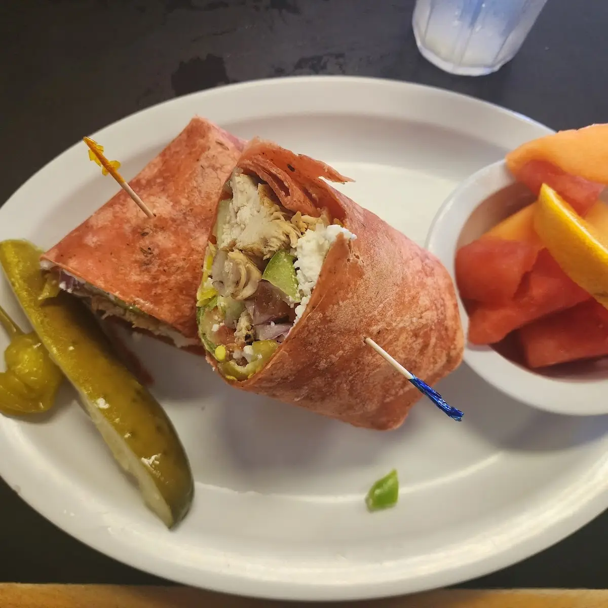 Tomato Basil Greek Chicken Wrap