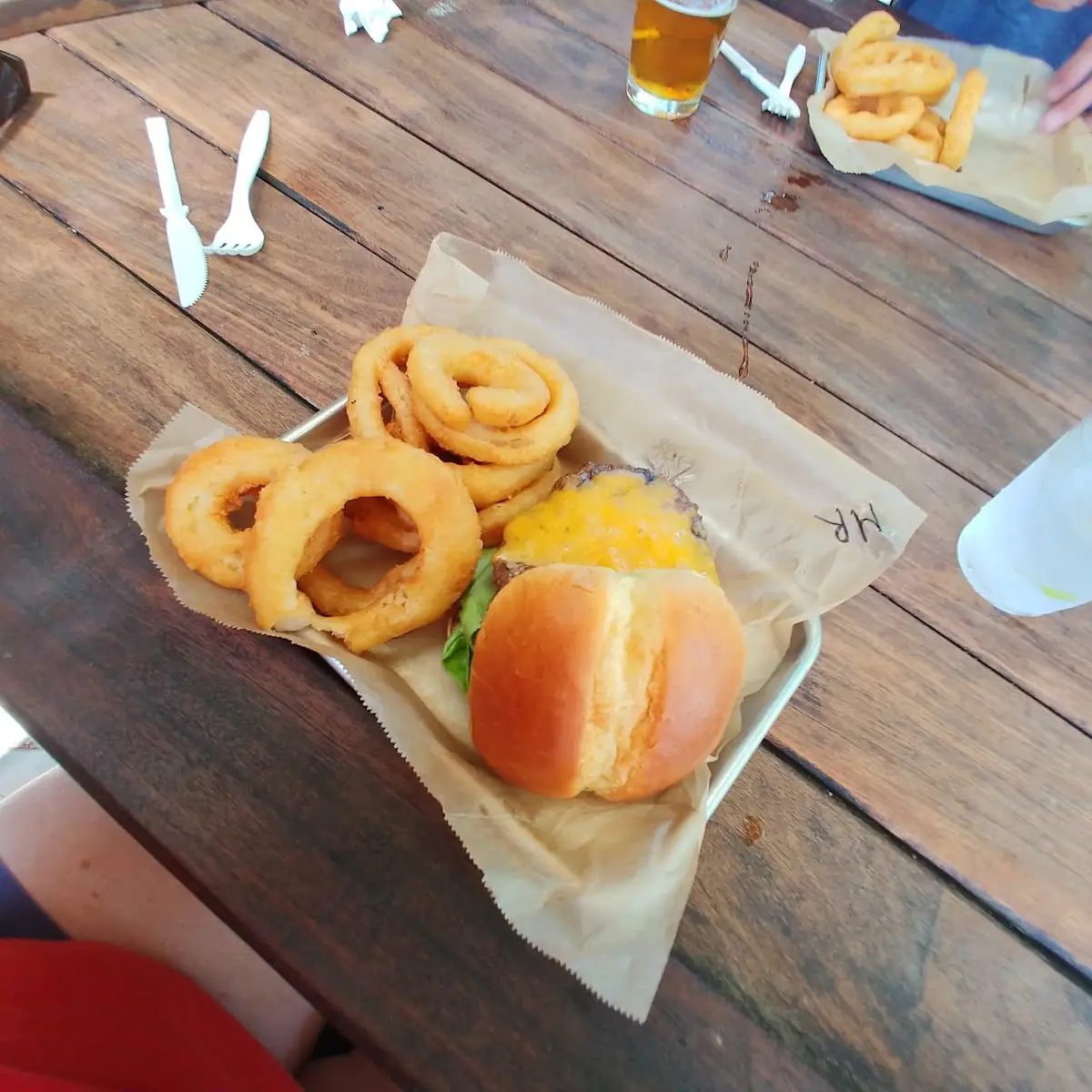 Cheese Burger with Onion Rings