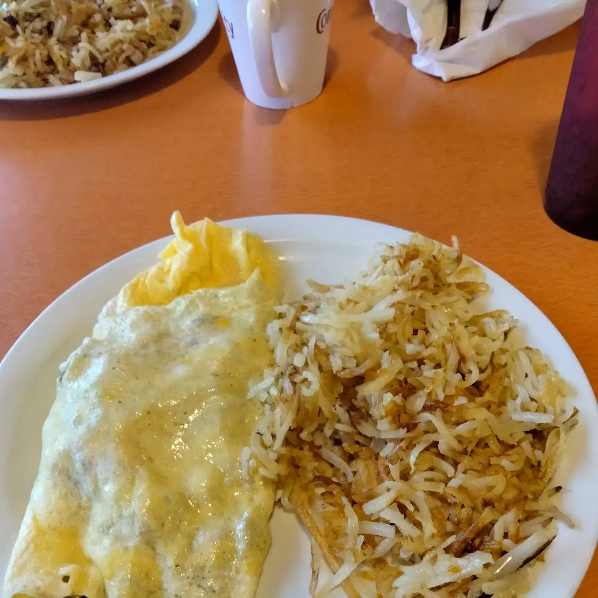 Philly Steak Omlets with Hash Browns