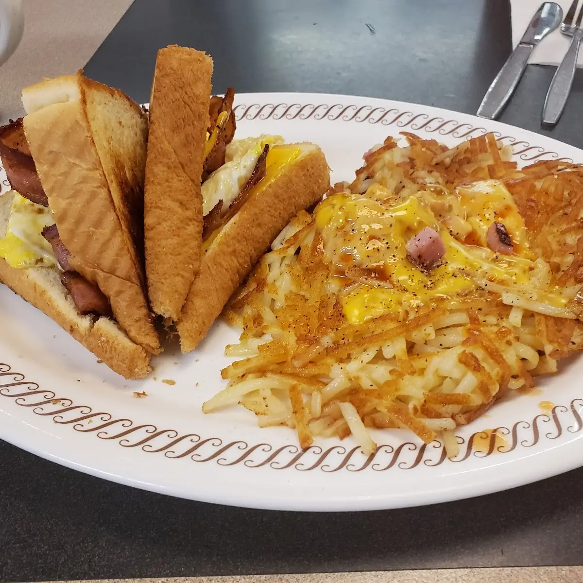 Texas Breakfast Melt with Hashbrowns