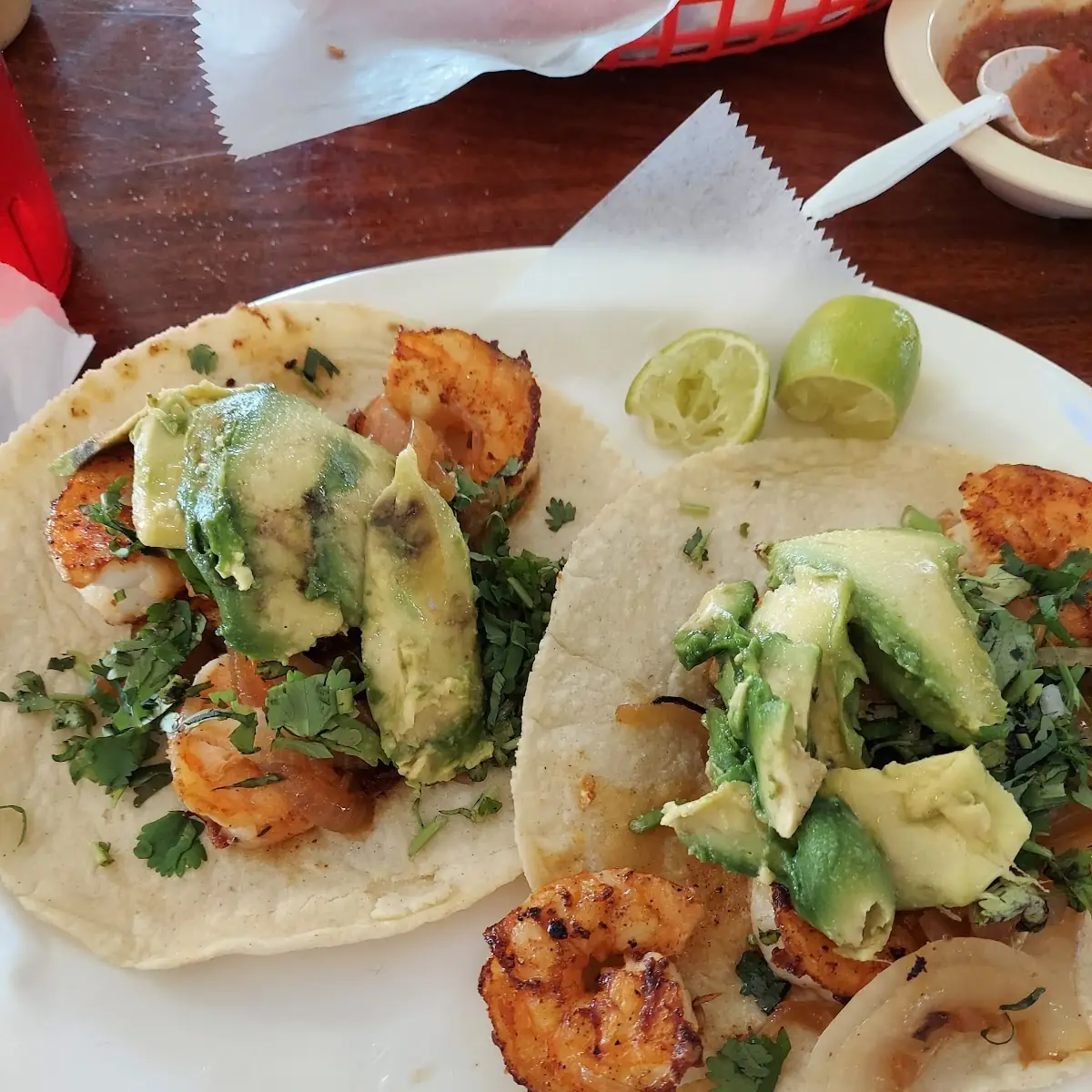 Soft Shrimp Tacos with Grilled Onions