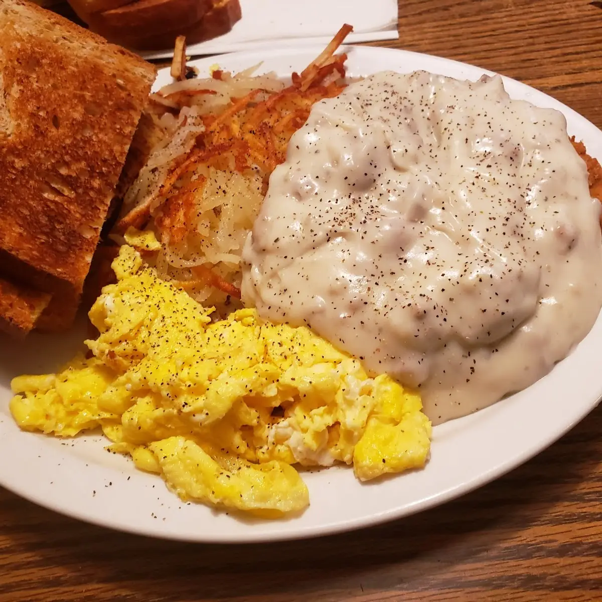 Country Fried Steak Scrambled Eggs