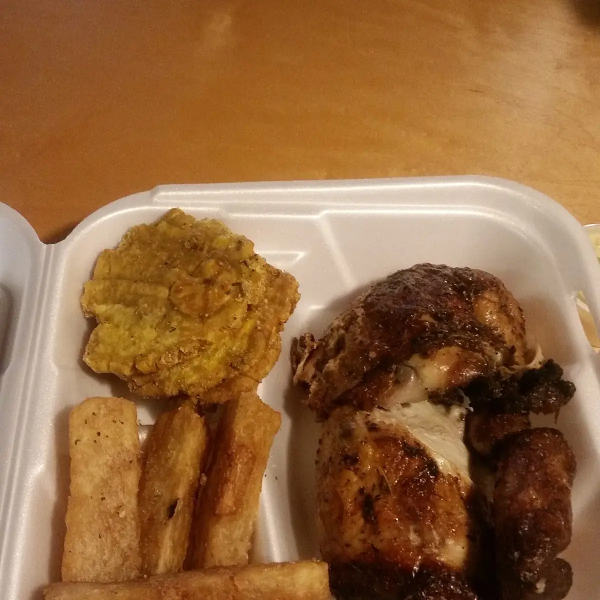 Peruvian Chicken Fried Yucca and Tostones