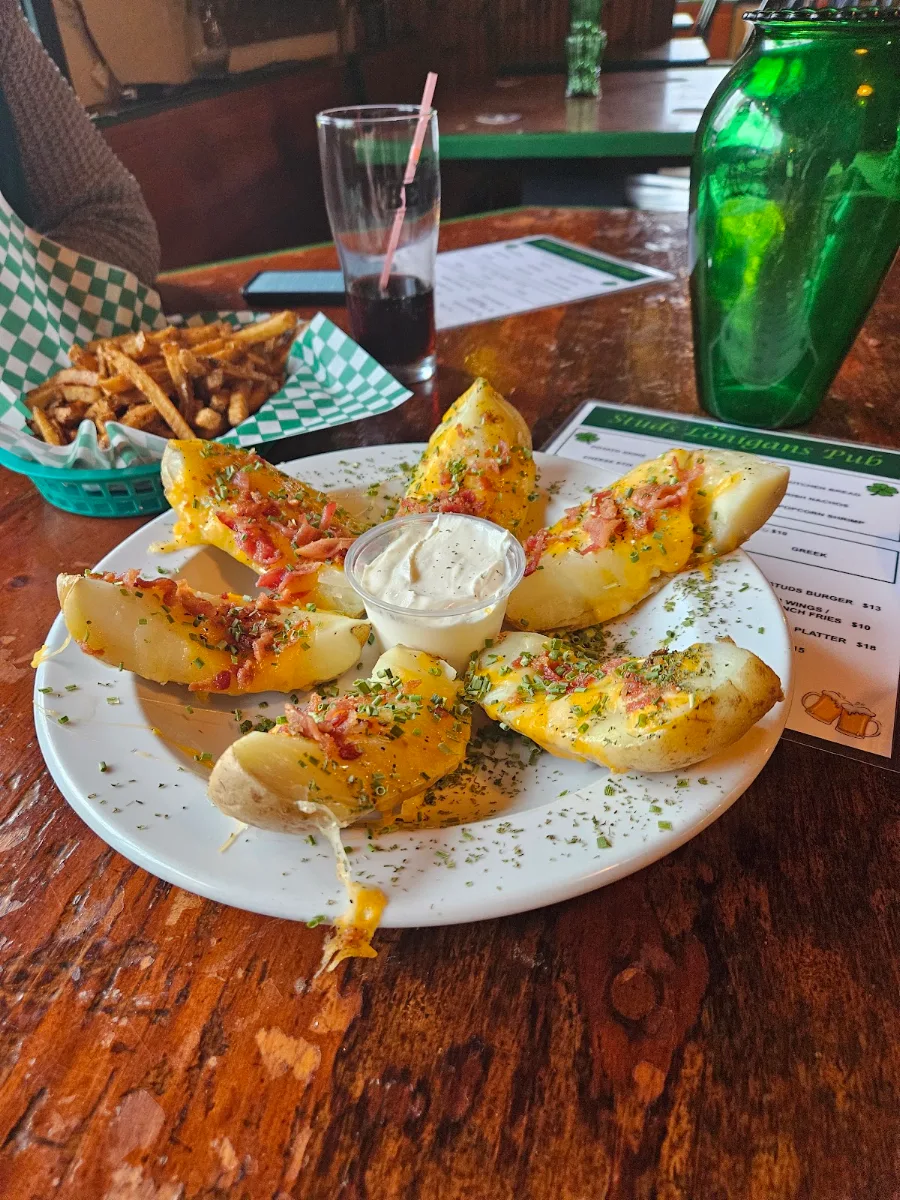 Potato Skins with Cheese, Studs Lonigans Pub