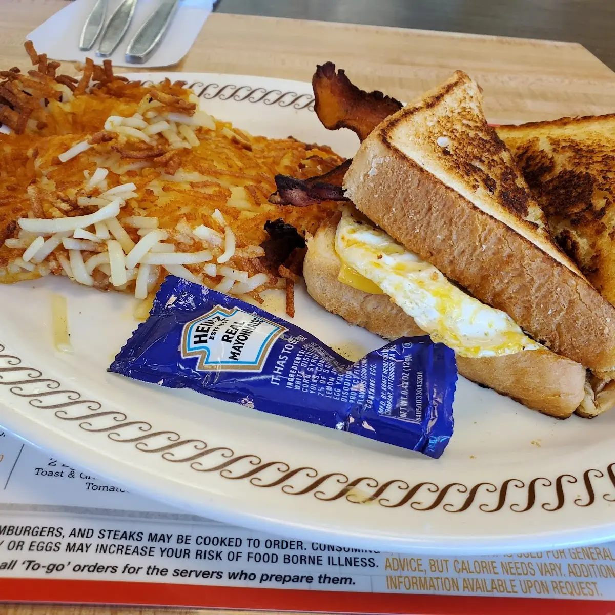 Texas Bacon Sausage or Ham Egg & Cheese Melt Plate